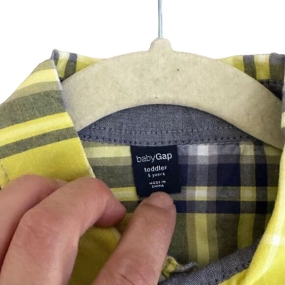 GAP Kids | Yellow/Blue | PLAID SHIRT - Picture 9 of 10